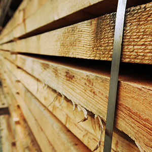 Holz lagert zur Weiterverarbeitung